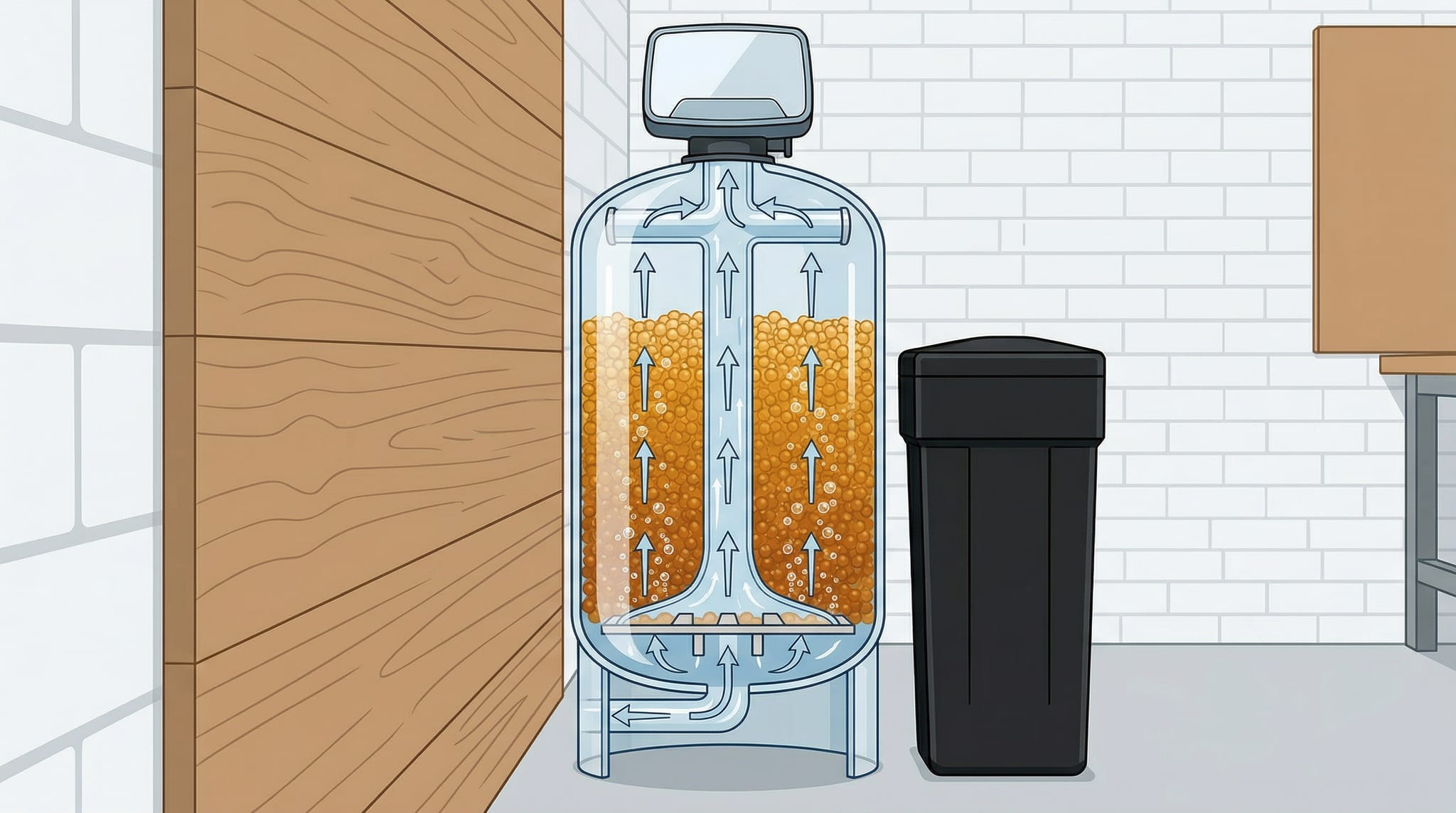 Upflow design for maximum salt efficiency